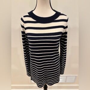 Loft Women’s Dark Navy & White Striped Knit Sweater, size XS